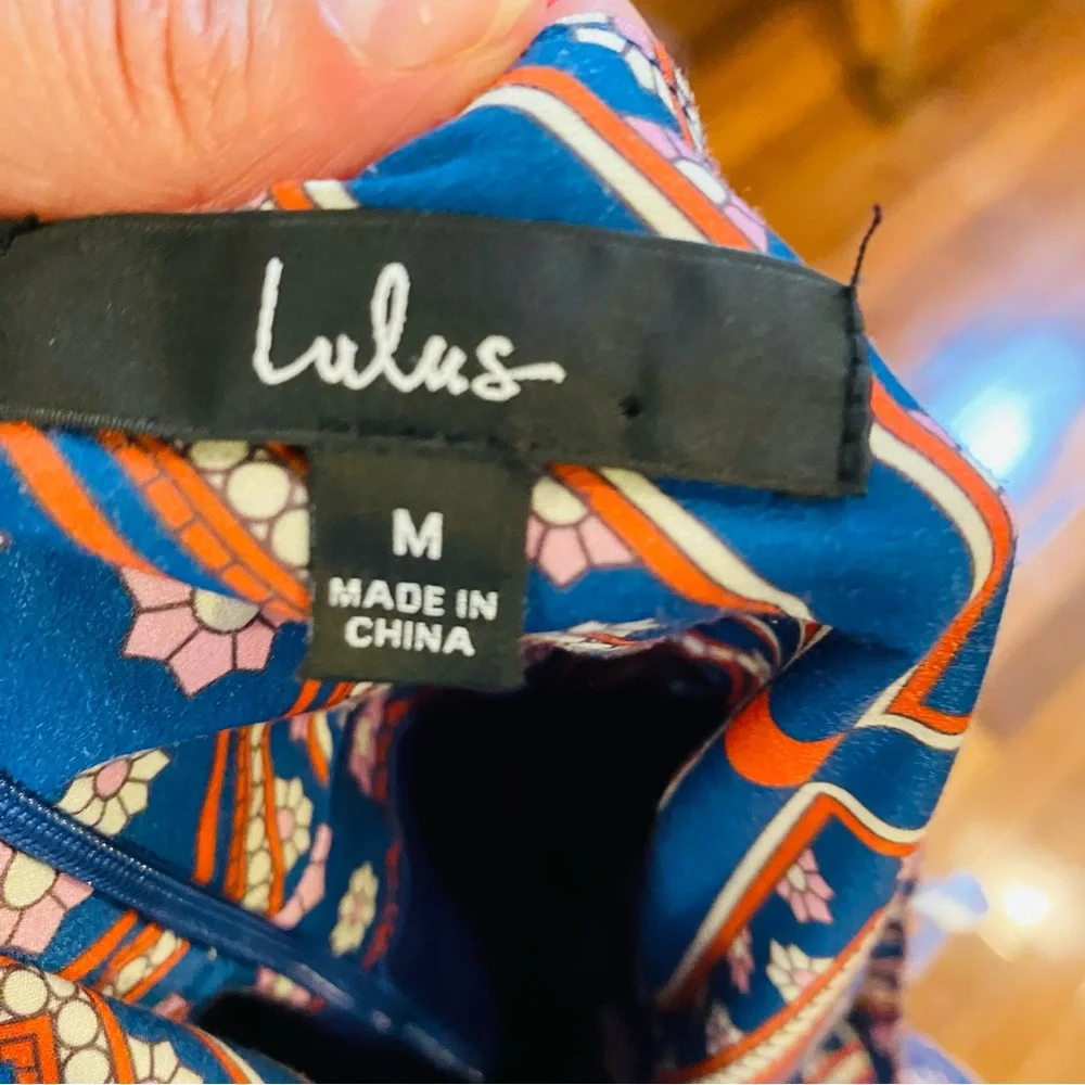 Lulu’s Blanca Blue Print Halter Romper - Picture 6 of 7